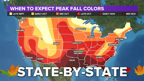 State-By-State | When can you expect the fall foliage to hit peak ...