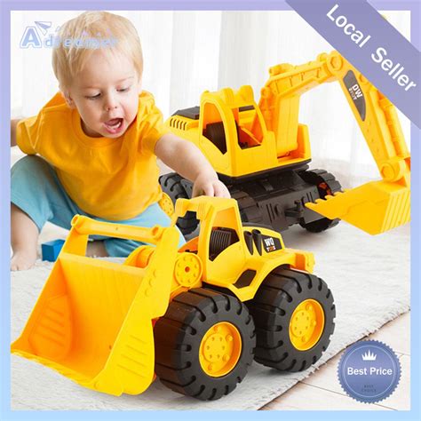 3Pcs Large Size Toy Engineering Vehicles Large Excavator Bulldozer ...