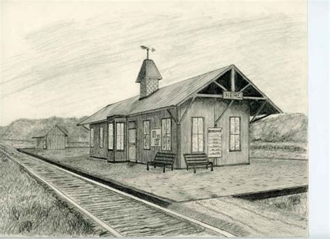 Train Station Sketch at PaintingValley.com | Explore collection of Train Station Sketch