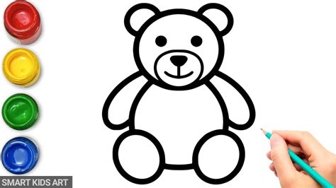 How To Draw Teddy Bear | Teddy Bear Drawing | Smart Kids Art - YouTube