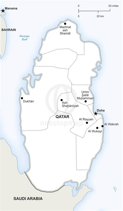 Vector Map of Qatar Political | One Stop Map