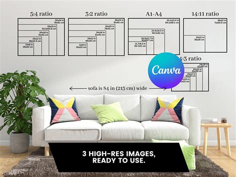 Horizontal Wall Art Size Guide, poster Size Comparison, Frame Size ...