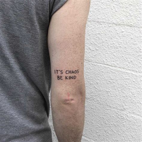 It’s chaos be kind tattoo by tattooist yeahdope - Tattoogrid.net