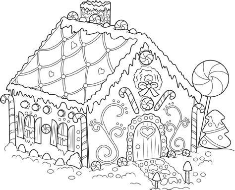 Gingerbread House Coloring Pages | Educative Printable