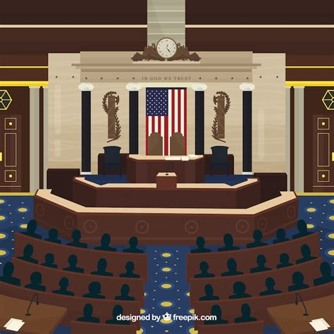 United states congress building in flat style | Free Vector