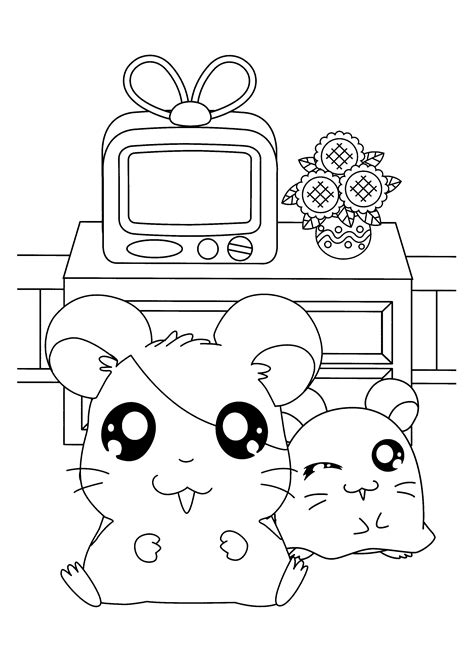 Cute Hamtaro Coloring Pages