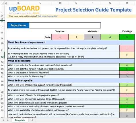 Project Selection Guide Templates & Online Software Tools