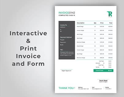 Auto-calculation Invoice Projects :: Photos, videos, logos, illustrations and branding :: Behance