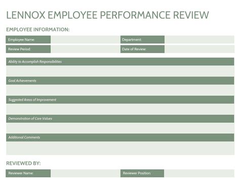 Yearly Performance Review Template | TUTORE.ORG - Master of Documents