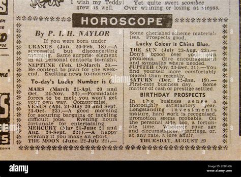 Daily horoscope newspaper hi-res stock photography and images - Alamy