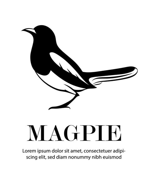 Black vector logo of a magpie eps 10 2174242 Vector Art at Vecteezy