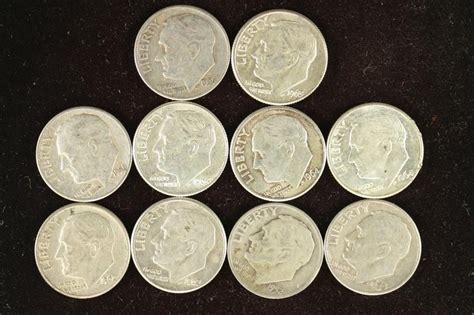 10 ASSORTED SILVER ROOSEVELT DIMES