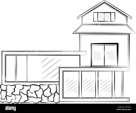 Isolated sketch of a modern house Stock Vector Image & Art - Alamy