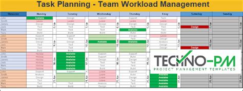 Excel Team Calendar Template Download: Plan Monthly Schedule | Project ...