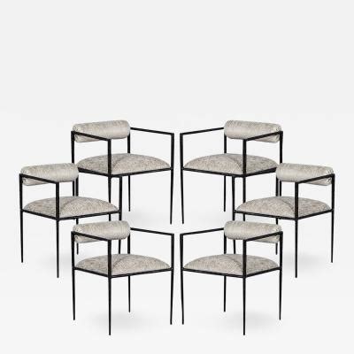 Set of 6 Modern Metal Dining Chairs