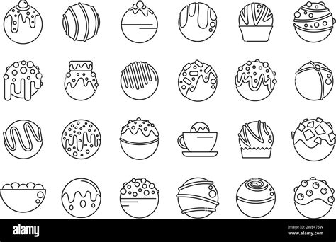 Cocoa bomb icons set outline vector. Food chocolate. Milk tea coffee Stock Vector Image & Art ...