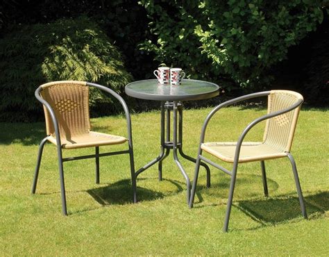 Garden Bistro Table And Two Chairs / Rattan By Garden Selections ...