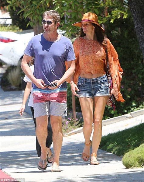 Gerard Butler steps out with shorts-clad leggy girlfriend Morgan Brown ...