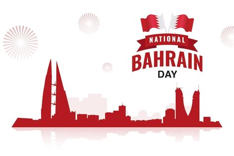 Premium Vector | Bahrain national day, bahrain flag and fireworks ...