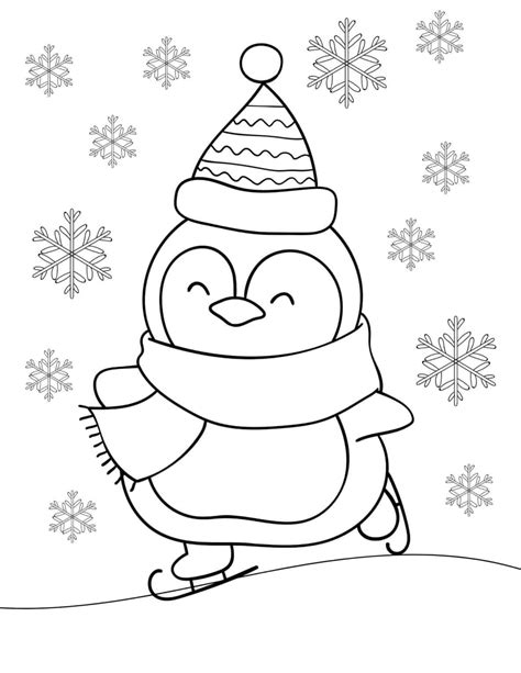 Cute Penguin Coloring Page - Free Printable!