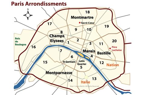 Paris Arrondissements Map and Guide