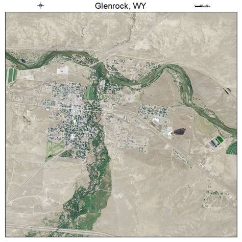 Aerial Photography Map of Glenrock, WY Wyoming