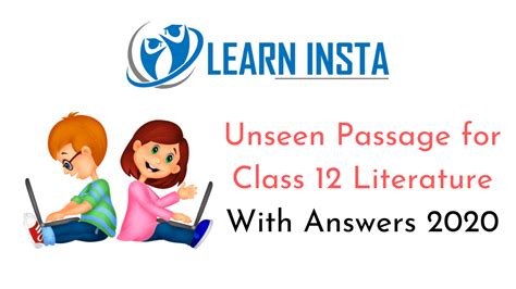 Unseen Passage for Class 12 Literature With Answers 2020