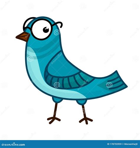 A Bird In A Cap And Glasses. Cartoon Vector | CartoonDealer.com #84466883