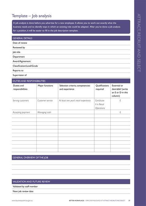 Recruitment Job Analysis Form | Templates at allbusinesstemplates.com