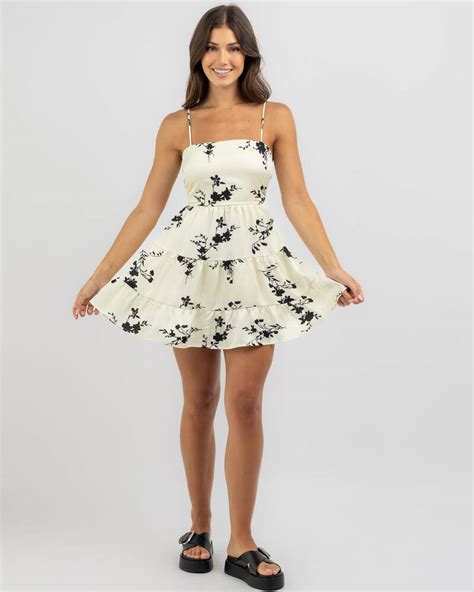 Shop Mooloola Naomi Dress In Cream/black - Fast Shipping & Easy Returns ...