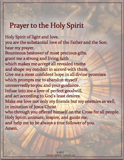 Prayer to the Holy Spirit (FREE PDF) | Catholic Online Learning Resources