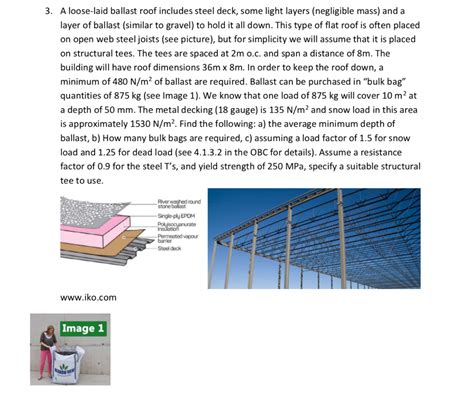 3. A loose-laid ballast roof includes steel deck, | Chegg.com