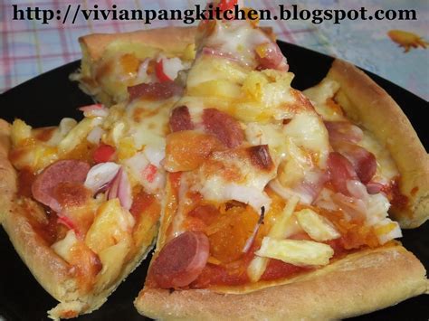 Vivian Pang Kitchen: Pizza with Pumpkin Dough/ Straight Dough Method ...