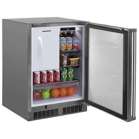 Marvel 24-Inch Left Hinge Outdoor Rated Compact Refrigerator With Freezer - MO24RFS2LS : BBQ Guys