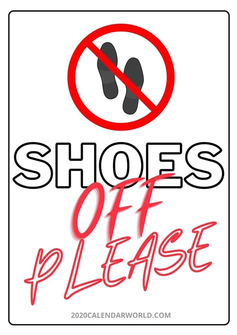 Shoes off please sign printable | Printable signs, Template printable ...