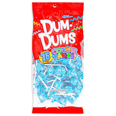 Dum Dums Color Party Ocean Blue Cotton Candy Lollipops