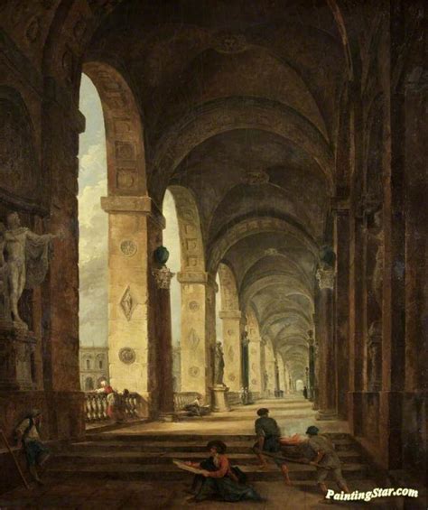 A Capriccio Of Roman Architecture Artwork By Hubert Robert Oil Painting & Art Prints On Canvas ...