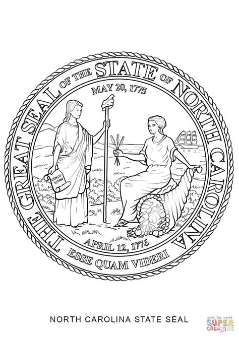 North Carolina State Seal coloring page | Free Printable Coloring Pages