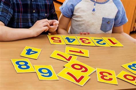 Kids are Playing. Educational Games. a Child in Kindergarten. Hands of ...