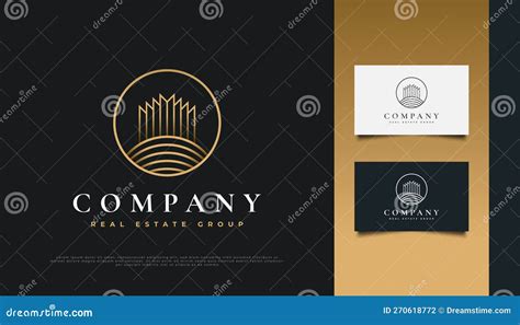 Luxury Gold Real Estate Logo Design with Line Style Stock Vector ...