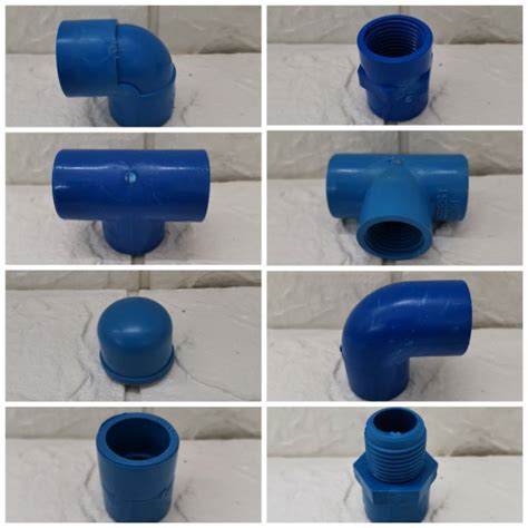 PVC Blue Pipe Fittings 1/2" Plain/Threaded | Shopee Philippines