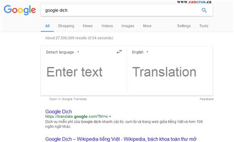Google Dich - Access Any Content in Vietnamese