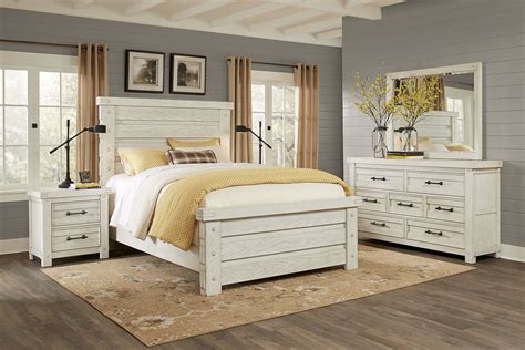 Rustic Haven 7 Pc White Colors,White King Bedroom Set With Dresser ...