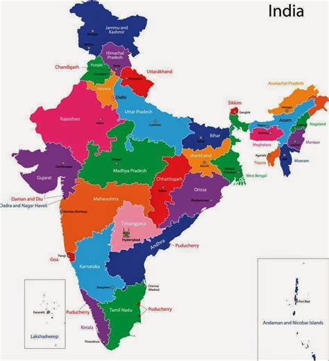 India map with states - Map of India with states (Southern Asia - Asia)