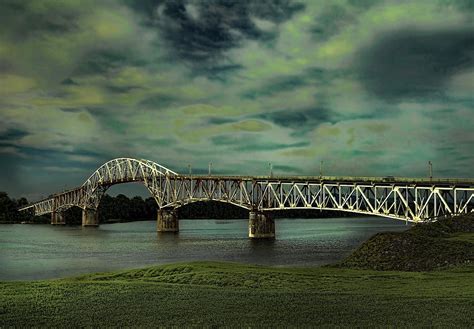 Old Lake Champlain Bridge At Dusk Photograph by Tony Ambrosio - Fine ...