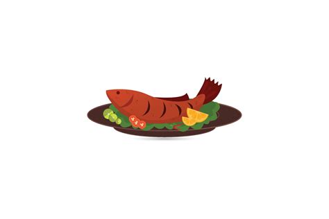 Fish dish illustration 23014880 Vector Art at Vecteezy