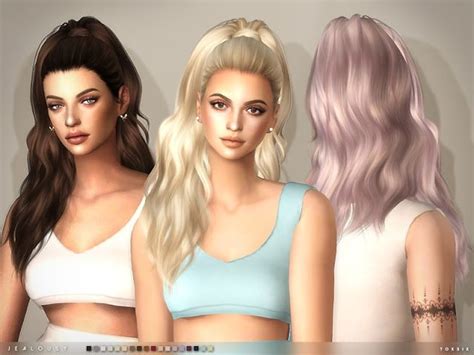 Sims 4 CC's - The Best: Jealousy Hair by Toksik | Haar styling, Kinder haar, Sims 4 kleider