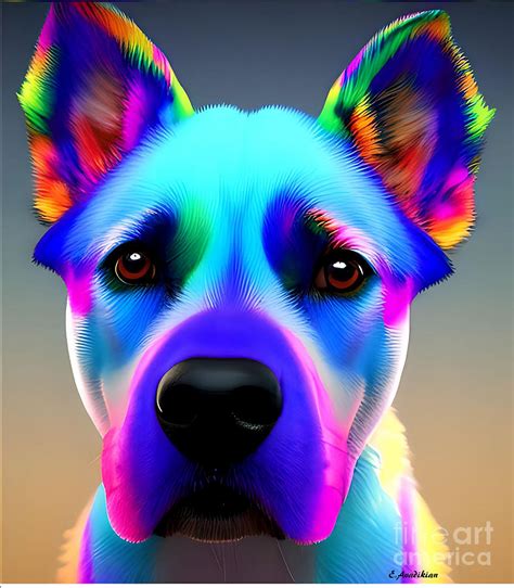 Blue Dog Digital Art by Eric Avadikian - Fine Art America