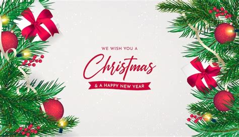 Free Vector | Elegant Christmas background with realistic decoration