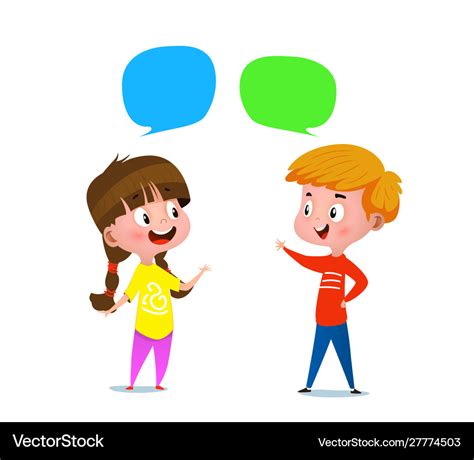 Boy and a girl talking to each other Royalty Free Vector